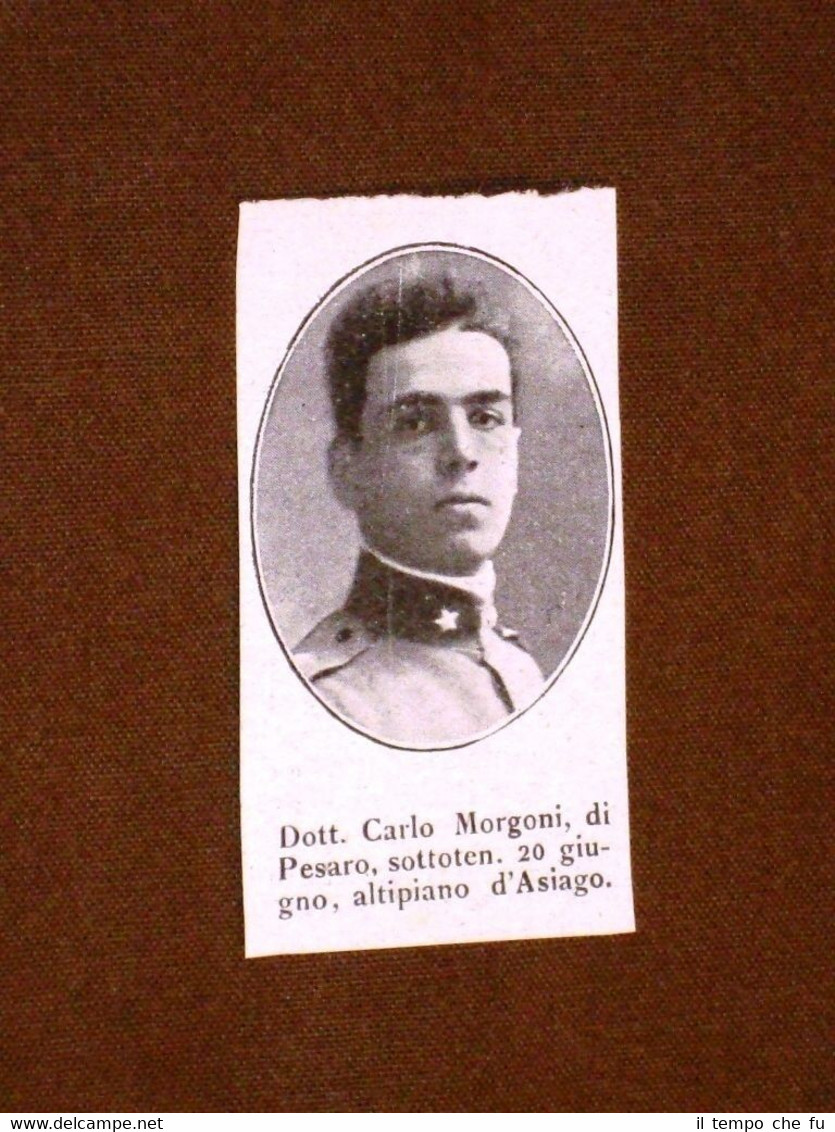 WW1 Prima guerra mondiale 1914-1918 Caduto Dott. Carlo Morgoni di …