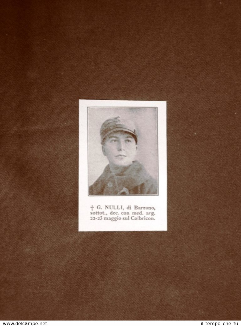 WW1 Prima guerra mondiale 1914-1918 Caduto G. Nulli di Barzano …