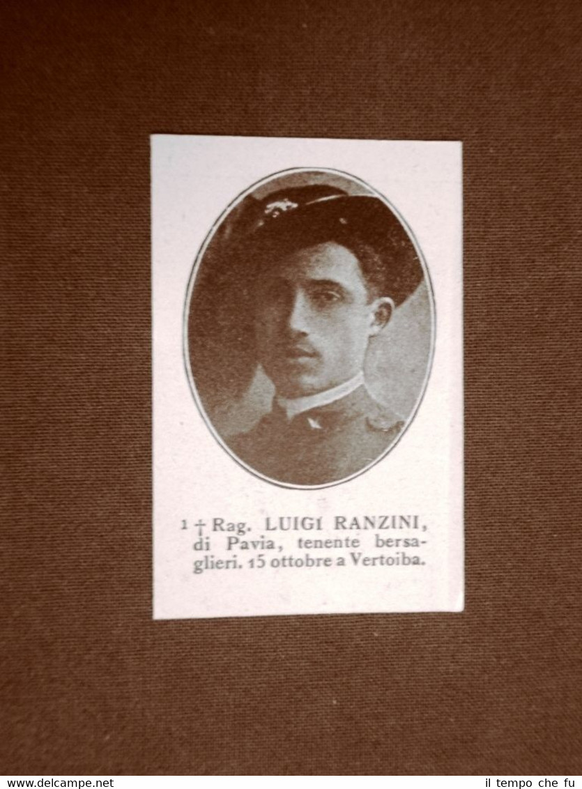 WW1 Prima guerra mondiale 1914-1918 Caduto Luigi Ranzini di Pavia …