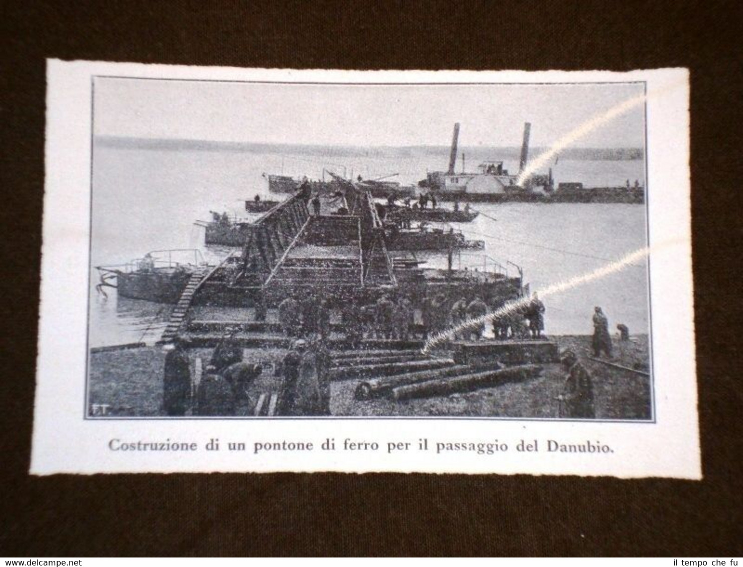 WW1 Prima Guerra mondiale 1914-1918 Romania Pontone di ferro sul …