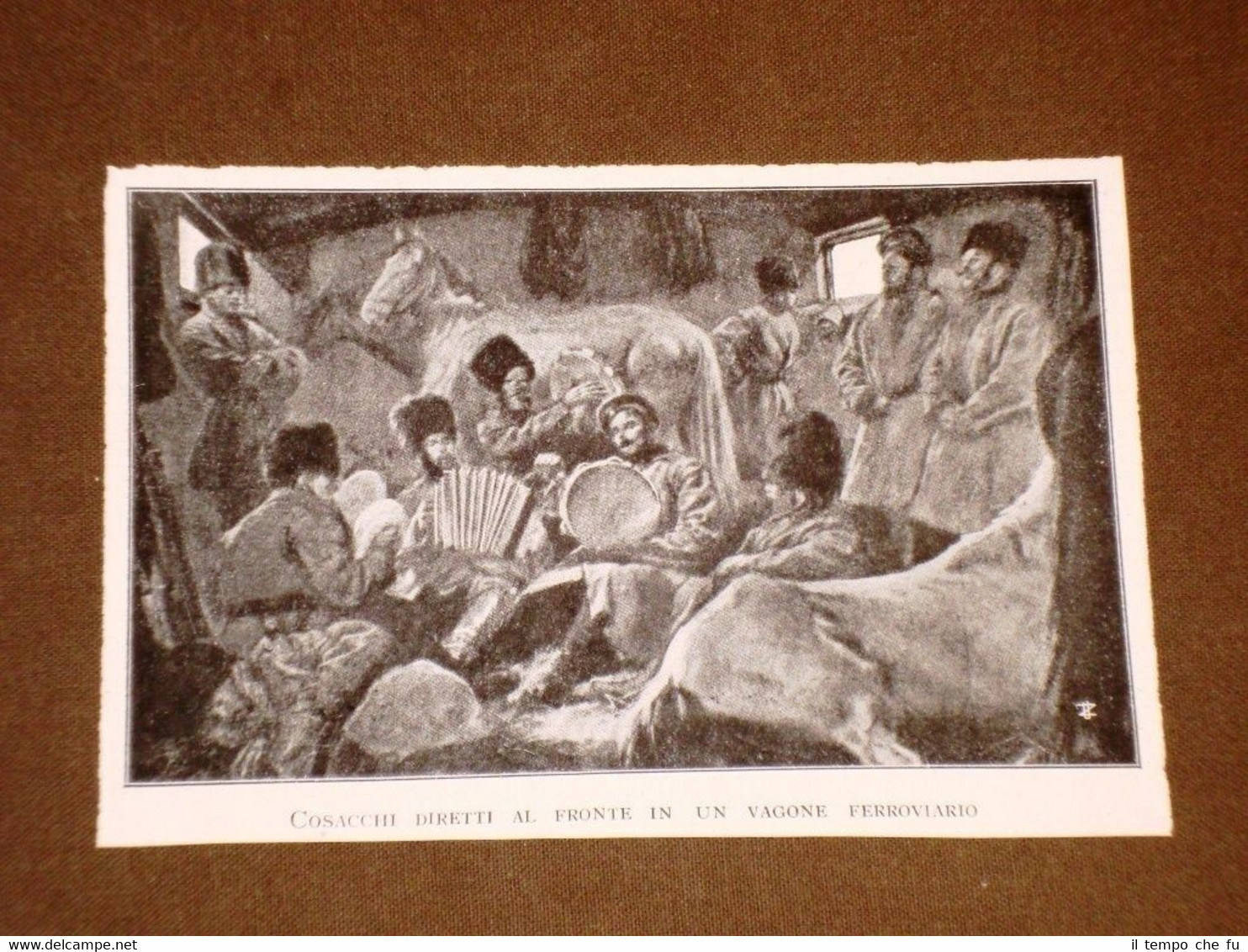 WW1 Prima guerra mondiale del 1914-1918 Cosacchi diretti al fornte …