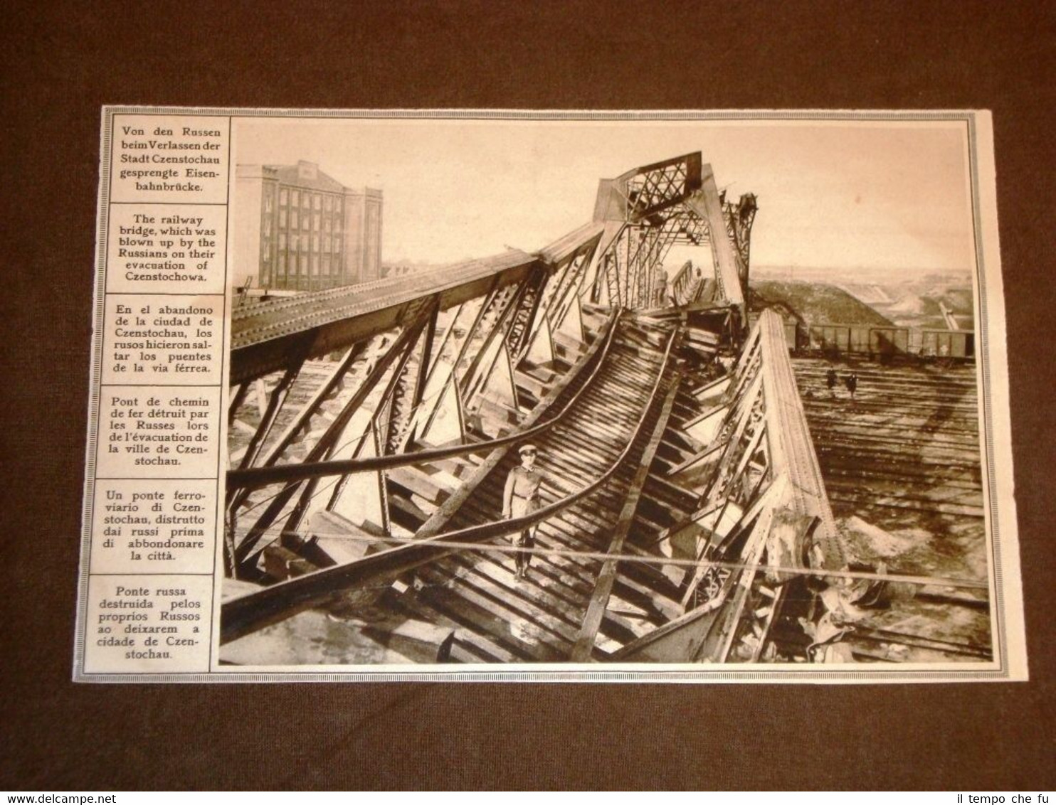 WW1 Prima guerra mondiale Ponte della ferrovia a Czenstochau Cattedrale …