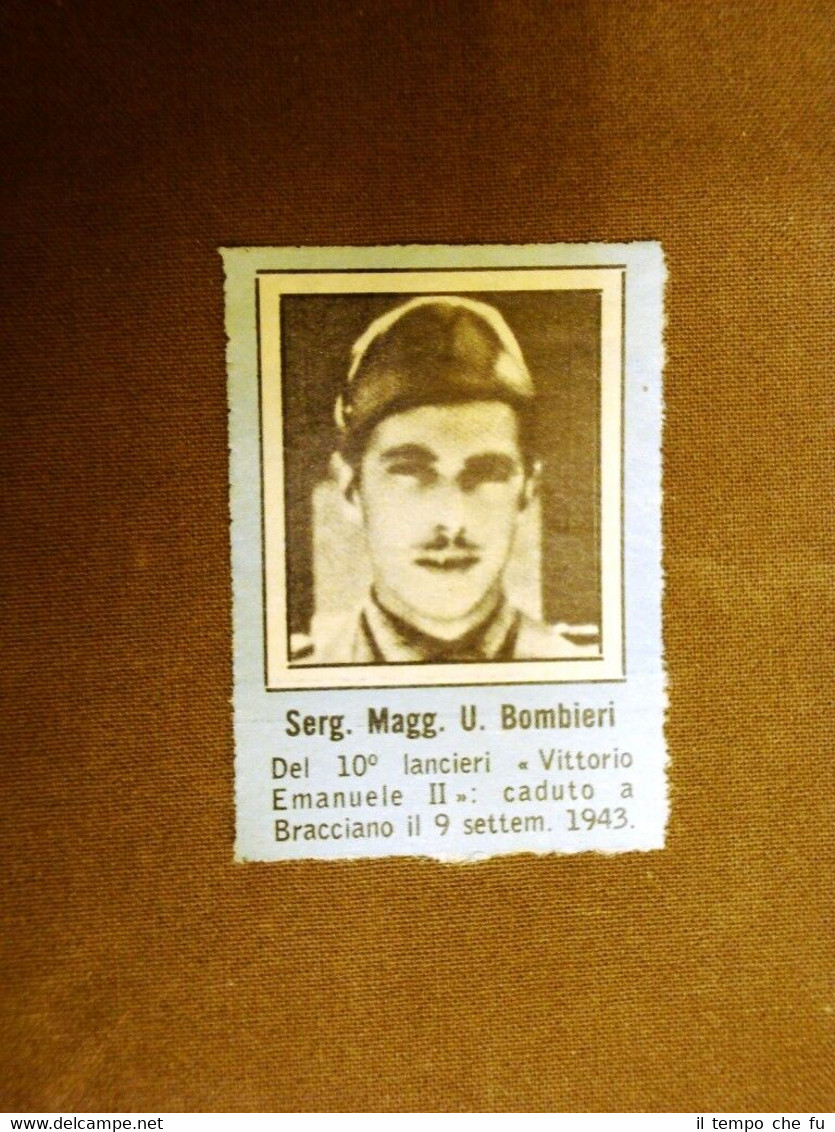 WW2 Caduto Sergente Maggiore U. Bombieri Bracciano Seconda guerra mondiale