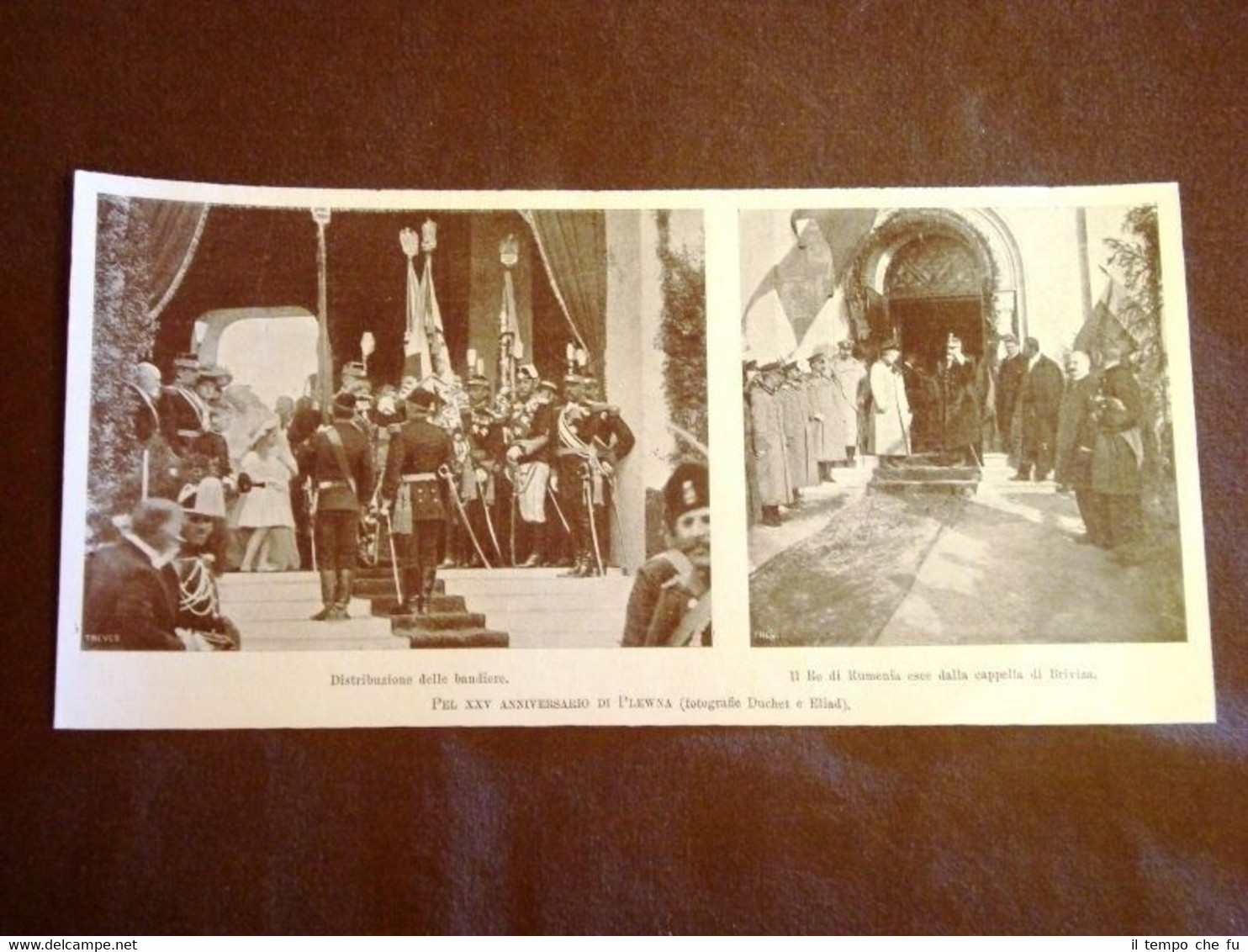 XXV° anniversario di Plewna nel 1902 Distribuzione bandiere e Re …
