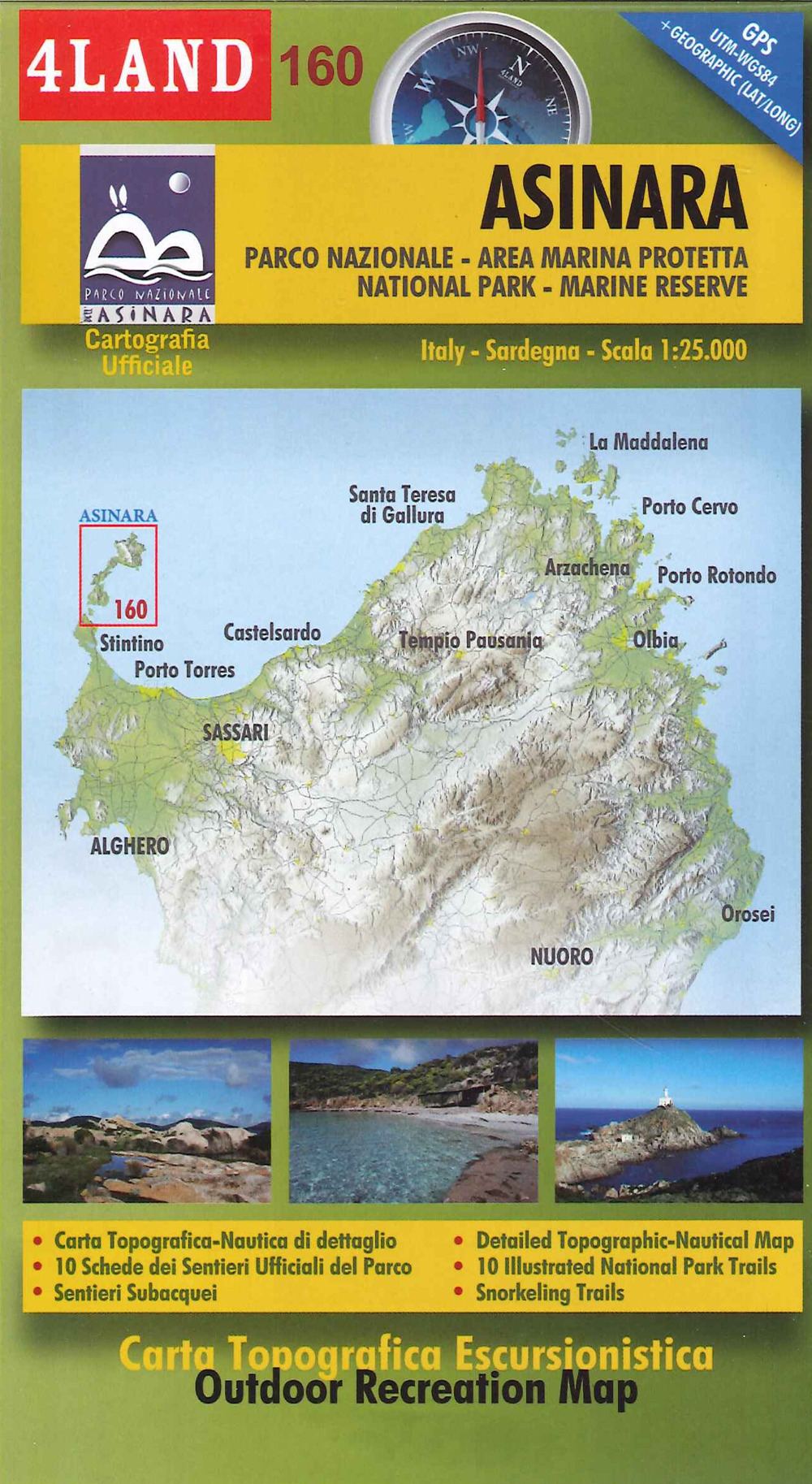 Asinara. Parco nazionale. Area marina protetta. Carta topografica escursionistica. Scala …