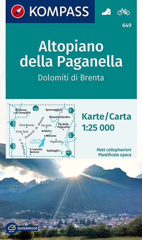 Carta escursionistica n. 649. Altopiano della Paganella, Dolomiti di Brenta …