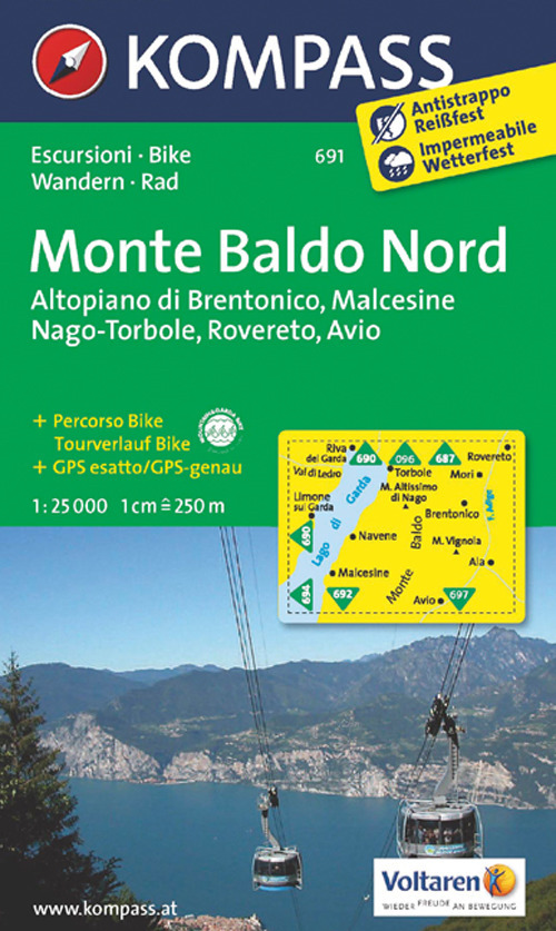 Carta escursionistica n. 691. Monte Baldo Nord, Altopiano di Brentonico, …