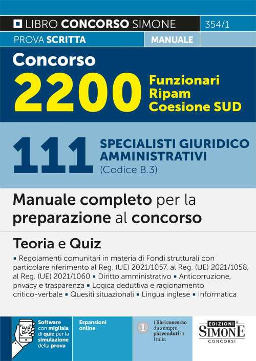 Concorso 2200 Funzionari Ripam Coesione Sud. 111 specialisti giuridico amministrativi …