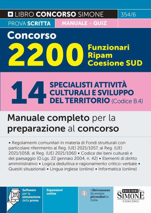 Concorso 2200 Funzionari Ripam Coesione Sud. 14 specialisti attività culturali …