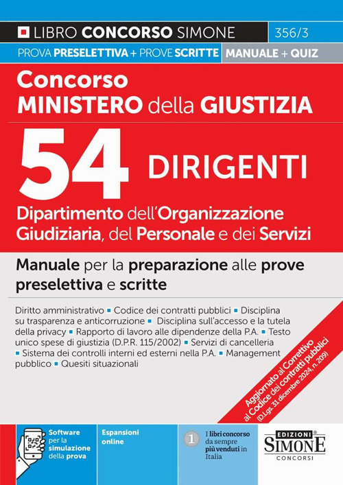 Concorso Ministero della Giustizia 2025. Dipartimento dell'Organizzazione giudiziaria del personale …