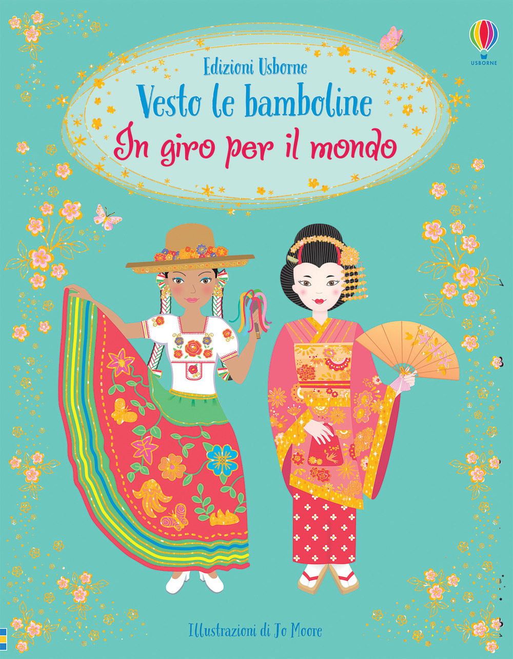 In giro per il mondo. Vesto le bamboline. Con adesivi. …