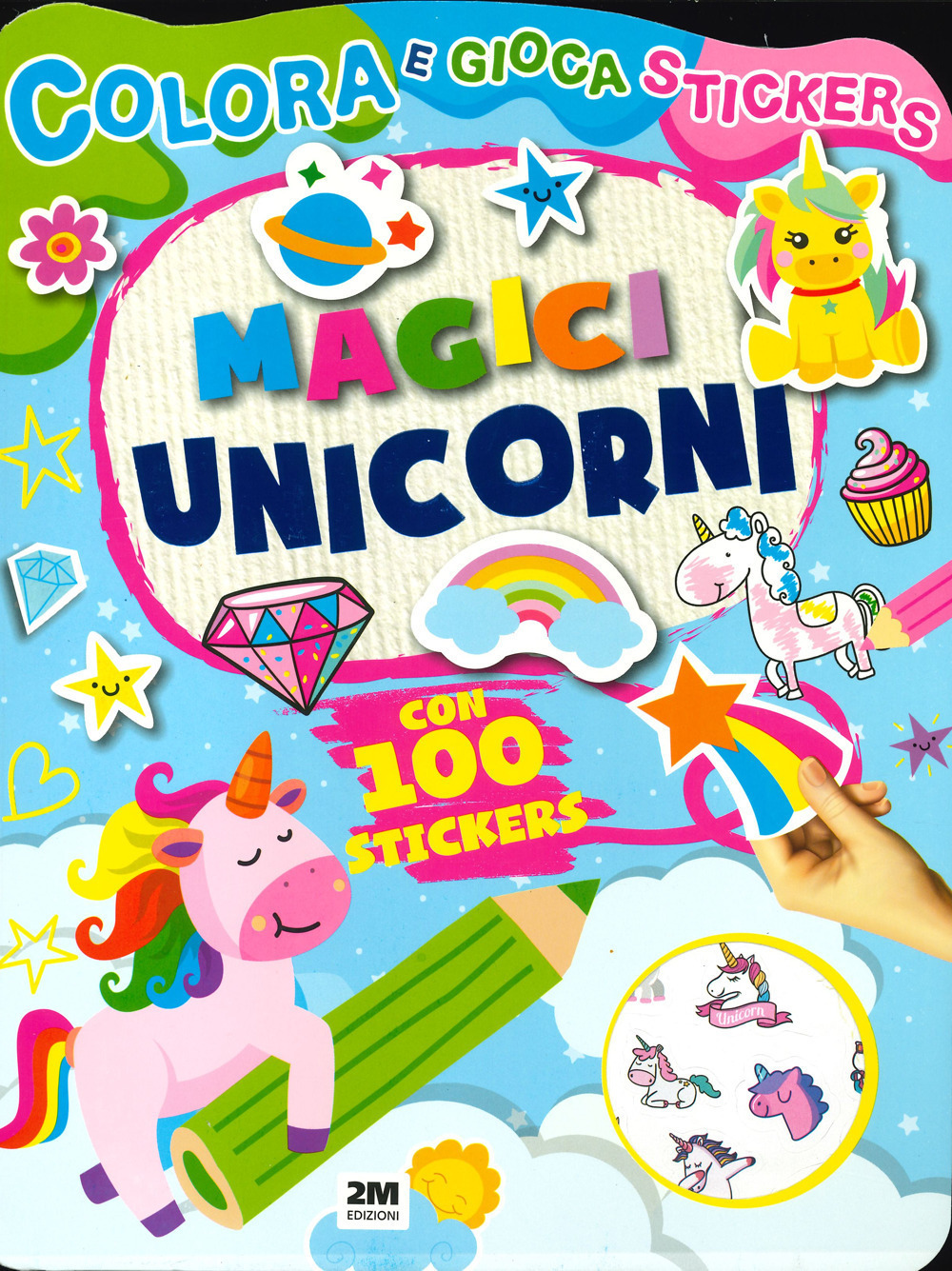 Magici unicorni. Trendy model. Colora gioca stickers. Ediz. a colori
