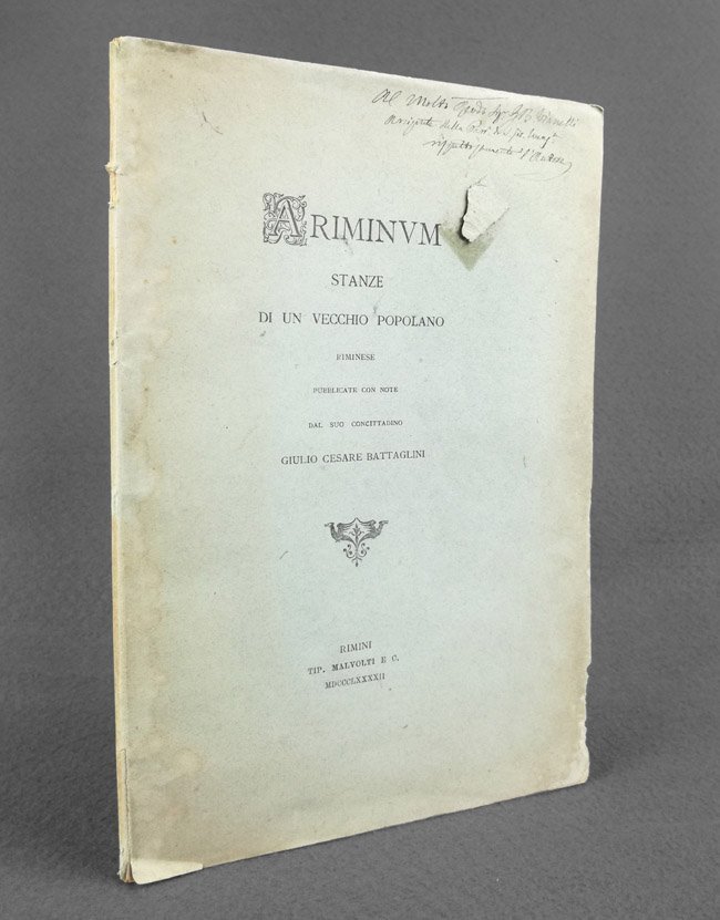 Ariminum. Stanze di un vecchio popolano riminese pubblicate con note …