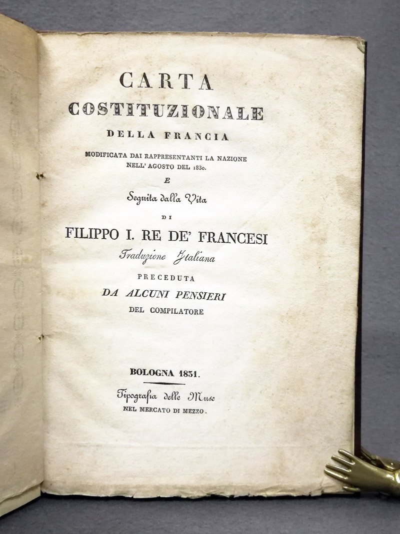 Carta costituzionale della Francia modificata dai rappresentanti la nazione nell'agosto …