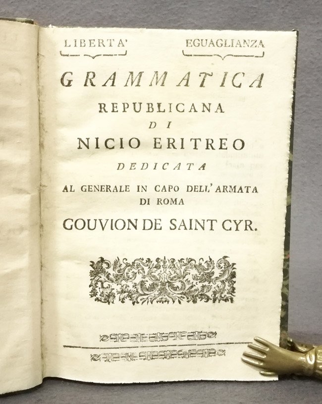 Grammatica republicana di Nicio Eritreo dedicata al generale in capo …