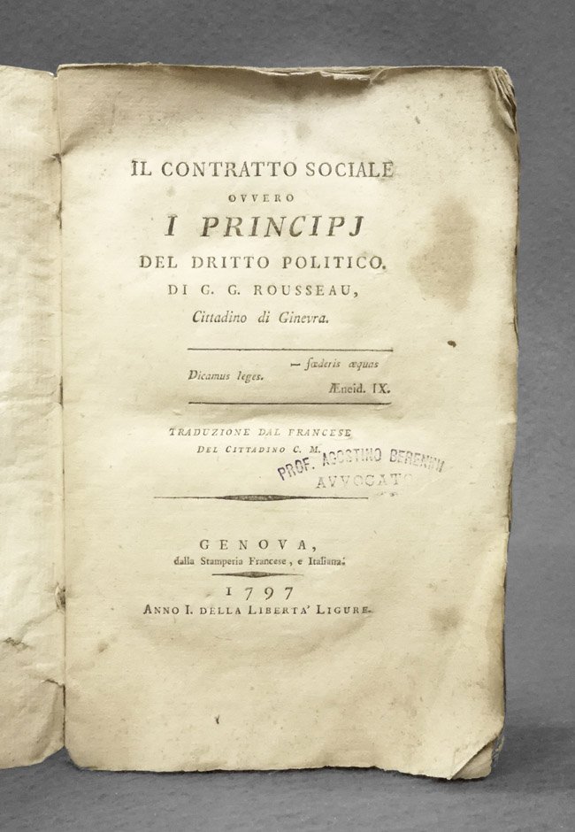 Il contratto sociale ovvero I principj del diritto politico