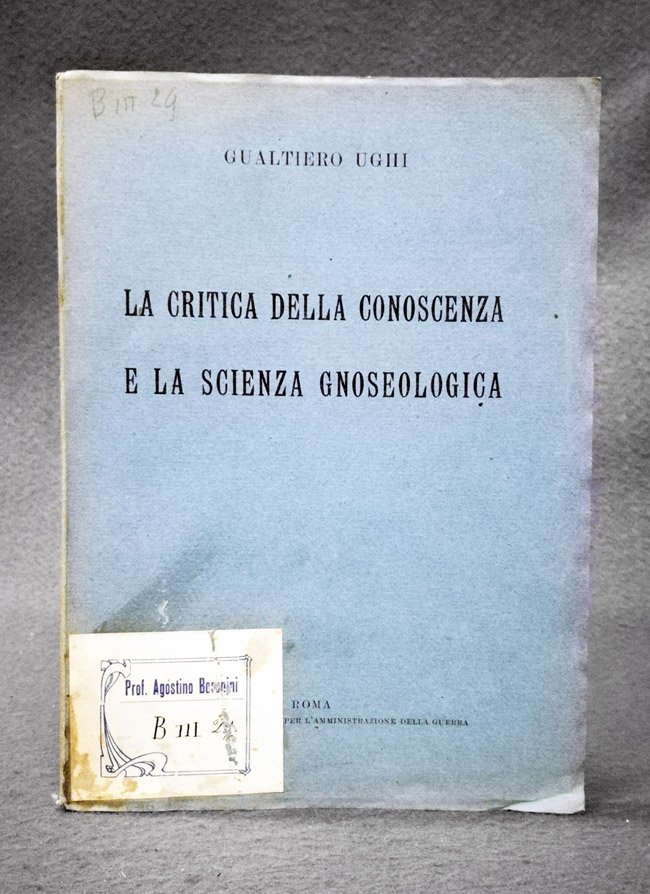 La critica della conoscenza e la scienza gnoseologica