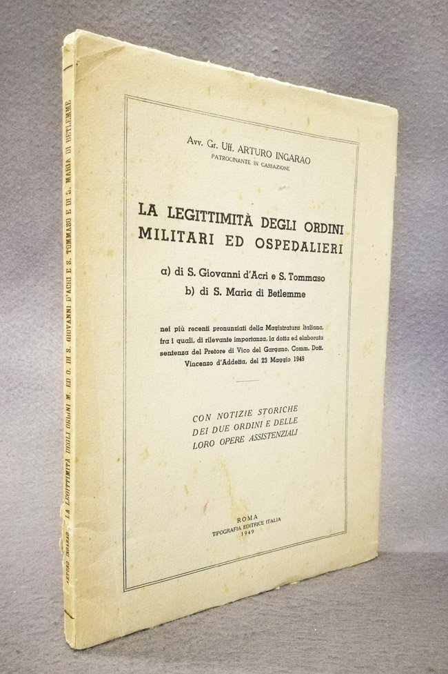 La legittimita' degli ordini militari ed ospedalieri a) di San …