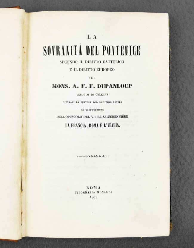 La sovranita' del pontefice secondo il diritto cattolico e il …