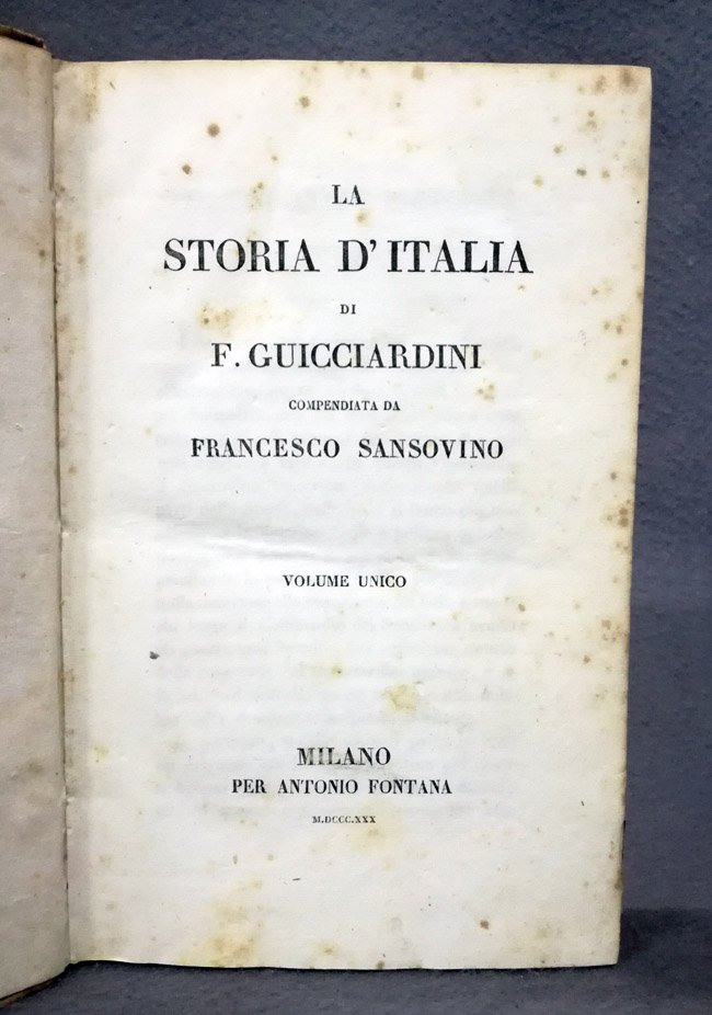 La storia d'Italia di F. Guicciardini compendiata da Francesco Sansovino