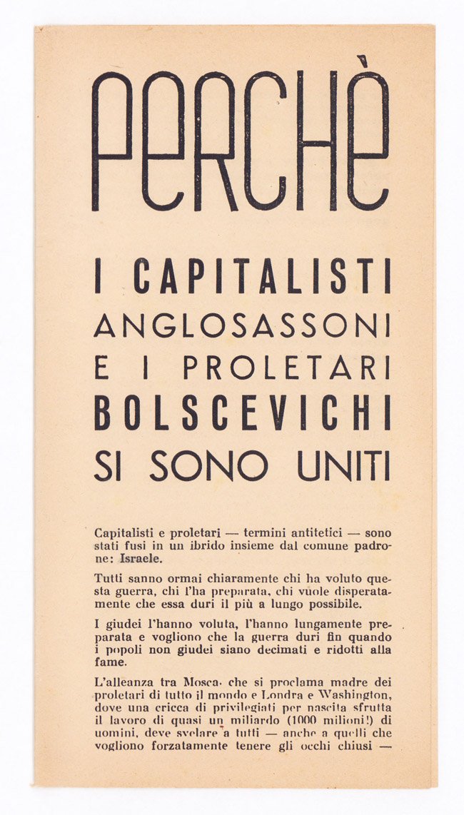 Perche' i capitalisti anglosassoni e i proletari bolscevichi si sono …