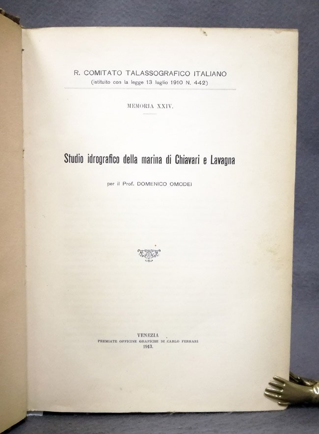 [R. Comitato Talassografico Italiano]. Memoria XXIV: Studio idrografico della marina …