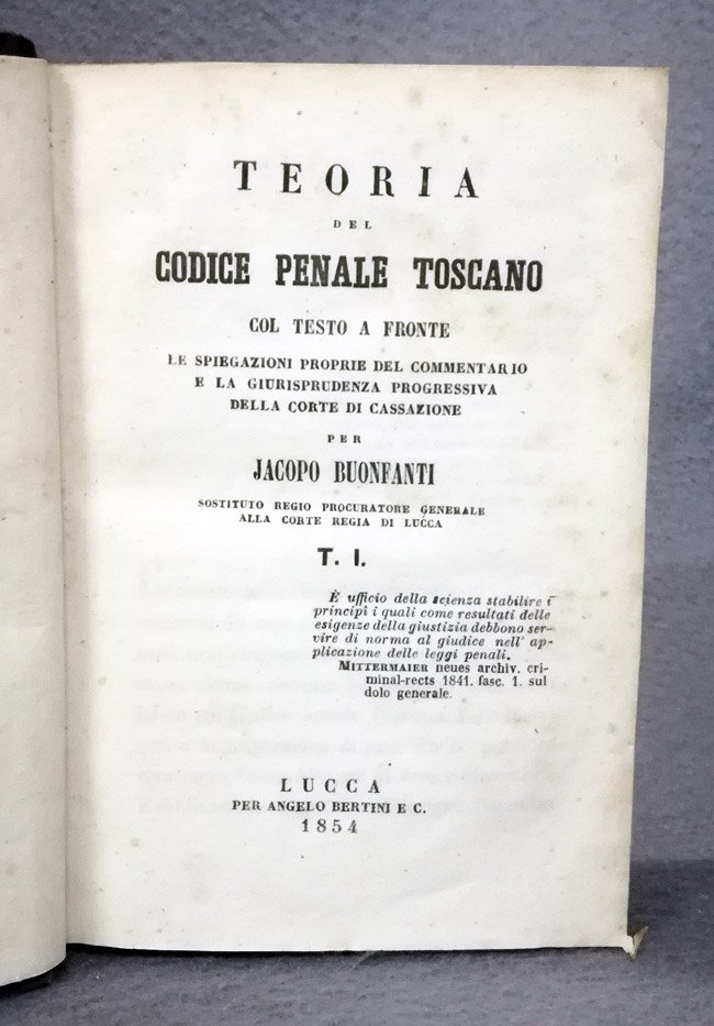 Teoria del Codice penale toscano col testo a fronte [.] …