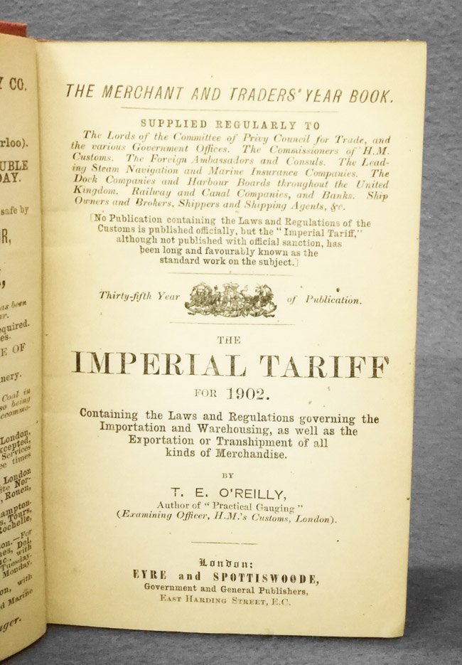 The imperial tariff for 1902. Containing the laws and regulations …