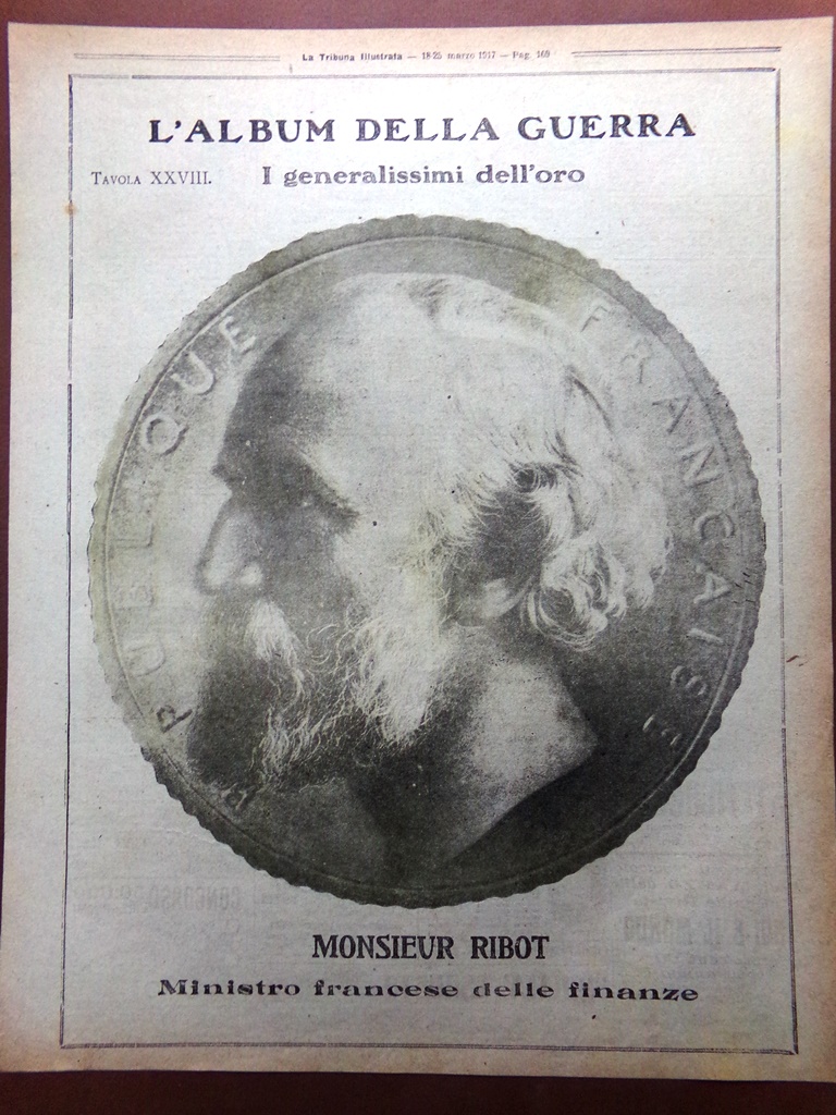 Articolo del 1917 WW1 Album Guerra Ribot Ministro Francese delle …