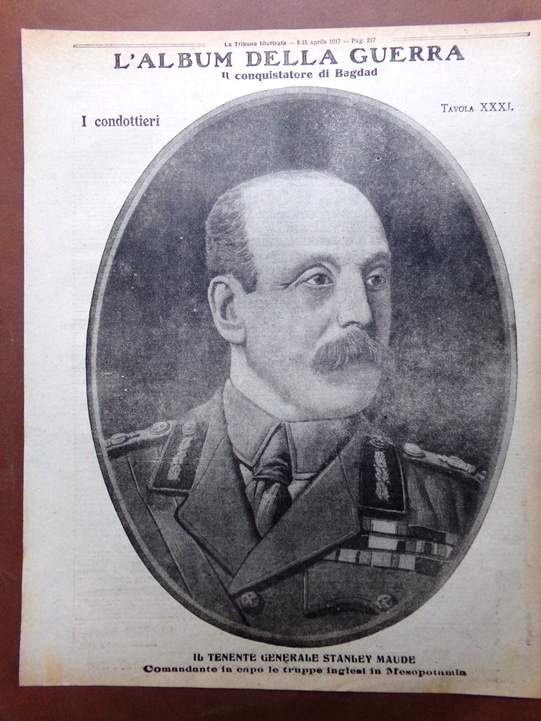 Articolo del 1917 WW1 Conquistatore Bagdfad Stanley Maude Inglesi in …