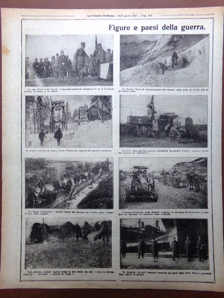 Articolo del 1917 WW1 Figure Paesi Guerra Somme America Fronte …