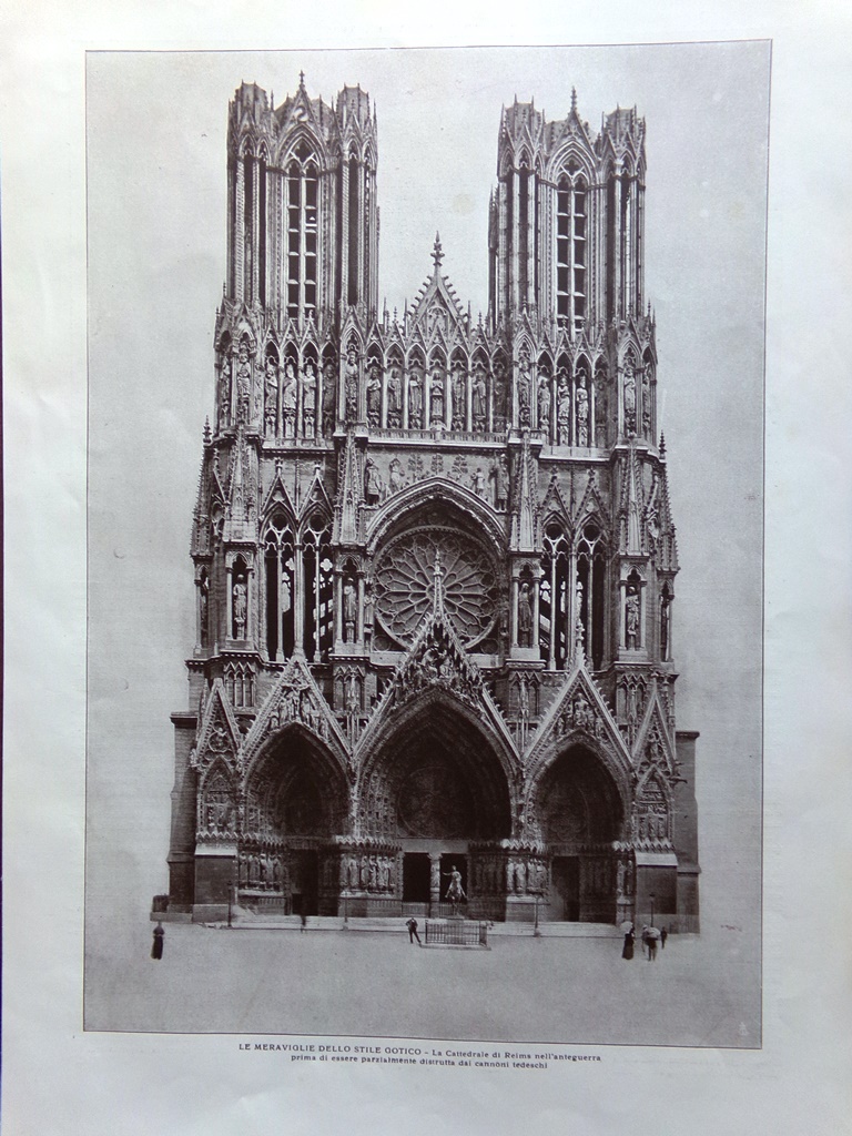 Articolo del 1925 Cattedrale di Reims Anteguerra Ca' d'Oro Venezia …