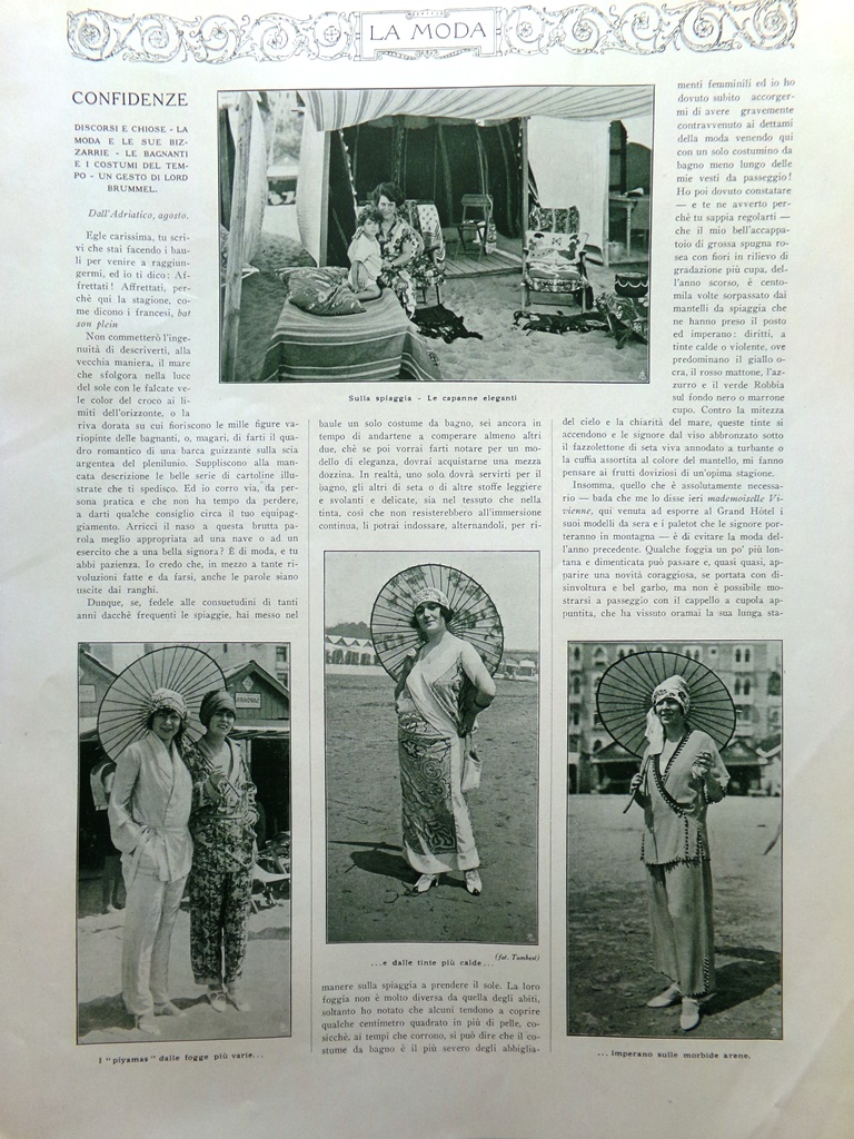 Articolo del 1925 Moda sulla Spiaggia Abiti da Sera Enrica …