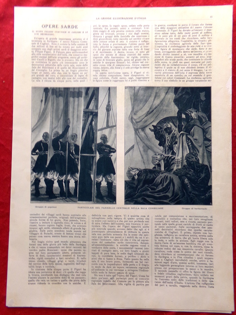 Articolo del 1925 Opere Sarde Nuovo Palazzo Comune di Cagliari …