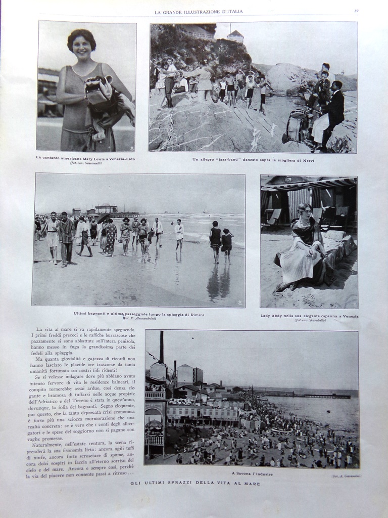 Articolo del 1925 Ultimi sprazzi Vita Mare Mary Lewis Abdy …