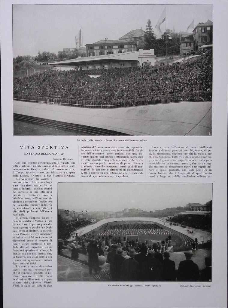 Articolo del 1927 Vita Sportiva Stadio della Nafta Genova San …
