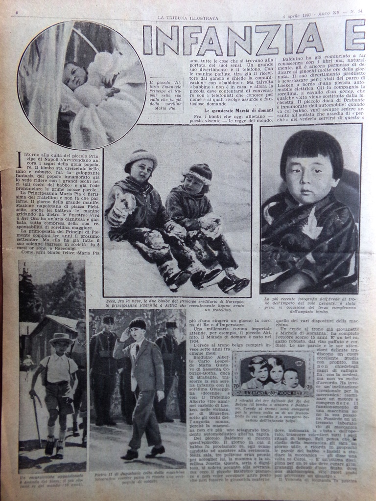 Articolo del 1937 Infanzia Adolescenza Regali Principi di tutto il …