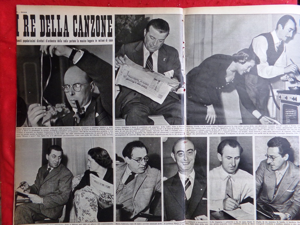 Articolo del 1952 Direttori di Orchestra Barzizza Moietta Angelini Consiglio