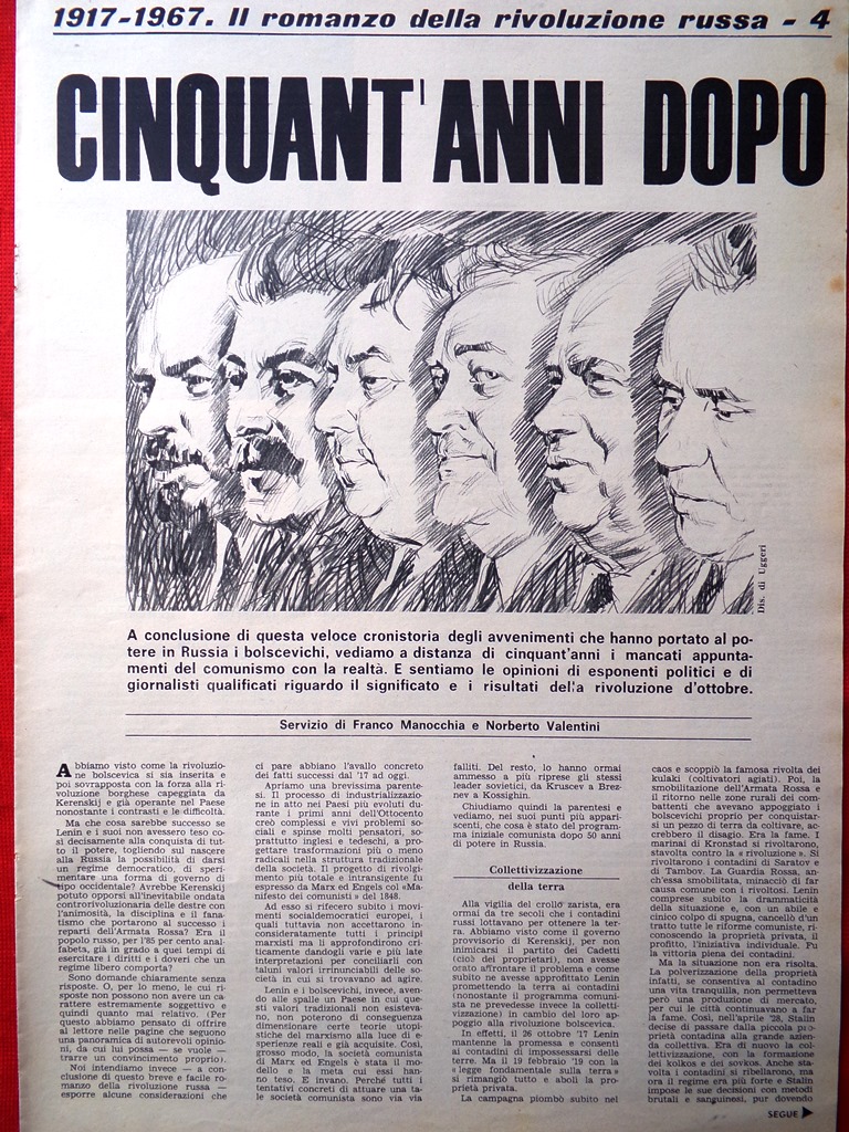 Articolo del 1967 Il romanzo Rivoluzione Russa Cinquant'anni Dopo Quarta …