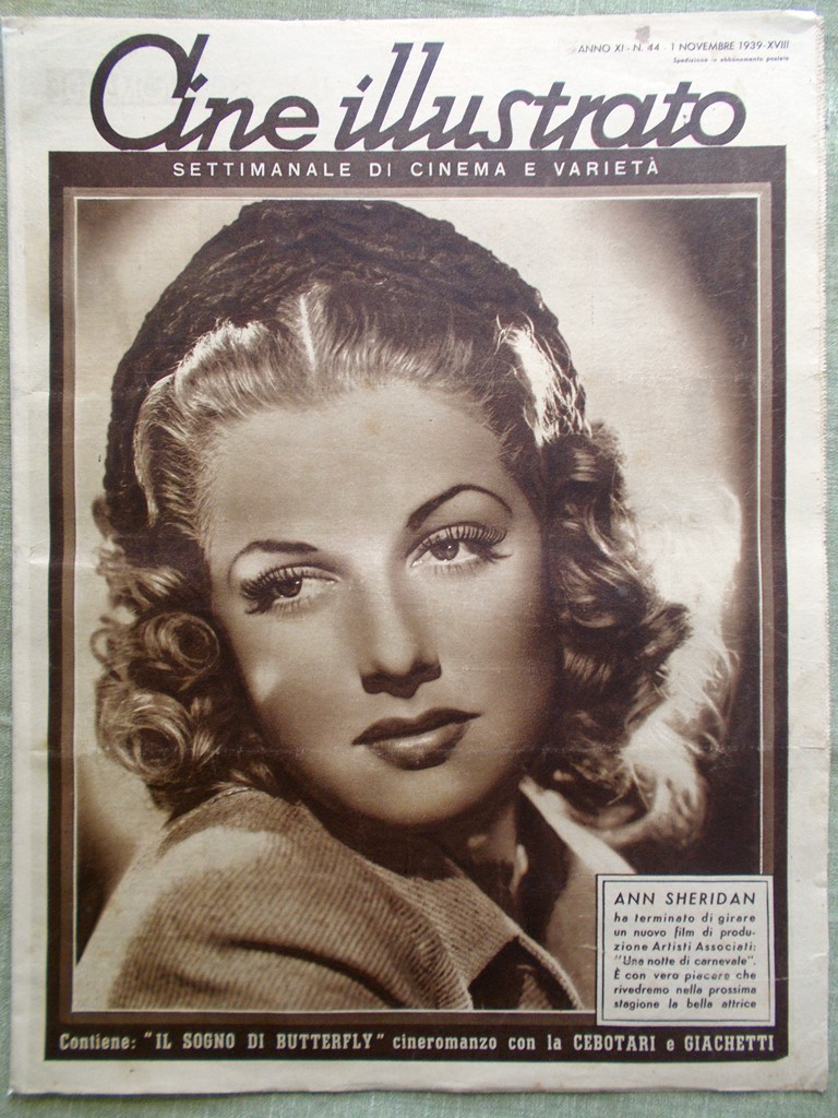 Cine Illustrato 1 Novembre 1939 Ann Sheridan Manto Assia De …