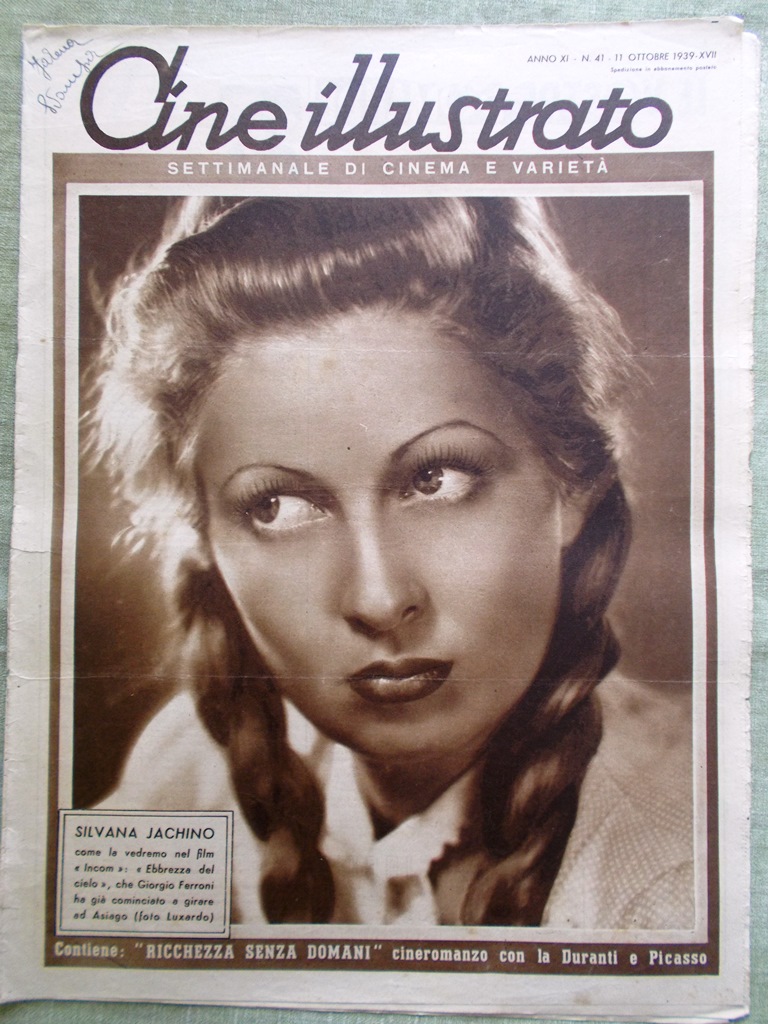 Cine Illustrato 11 Ottobre 1939 Jachino Lawrence Silvi Nazzari Noris …