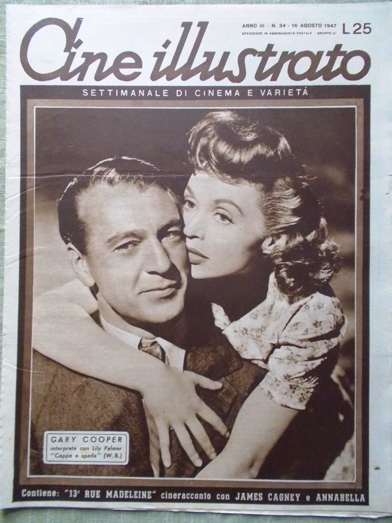 Cine Illustrato 16 Agosto 1947 Cooper Crawford Turner Power Jones …