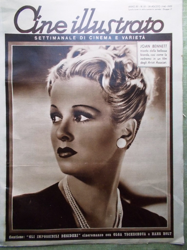 Cine Illustrato 28 Agosto 1940 Bennett Valli Denis De Sica …