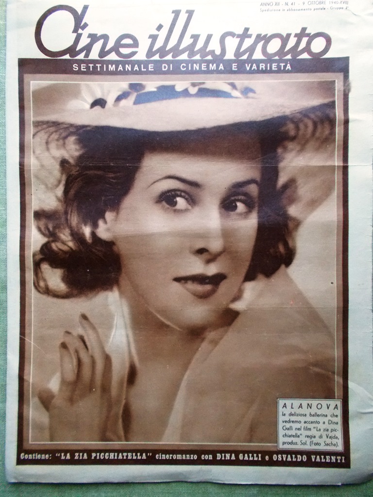 Cine Illustrato 9 Ottobre 1940 Gandusio Giachetti Montenegro Mischa Picchiatella