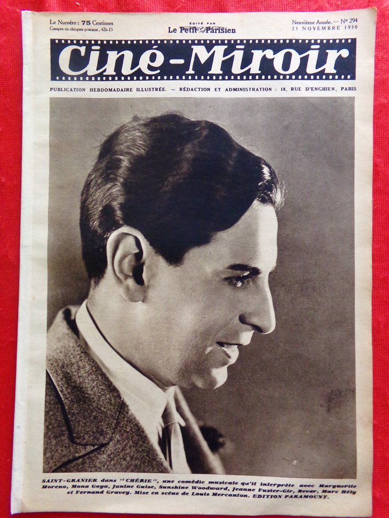 Cine-Miroir du 21 Novembre 1930 Cerdan Joan Crawford Chevalier Monnier …
