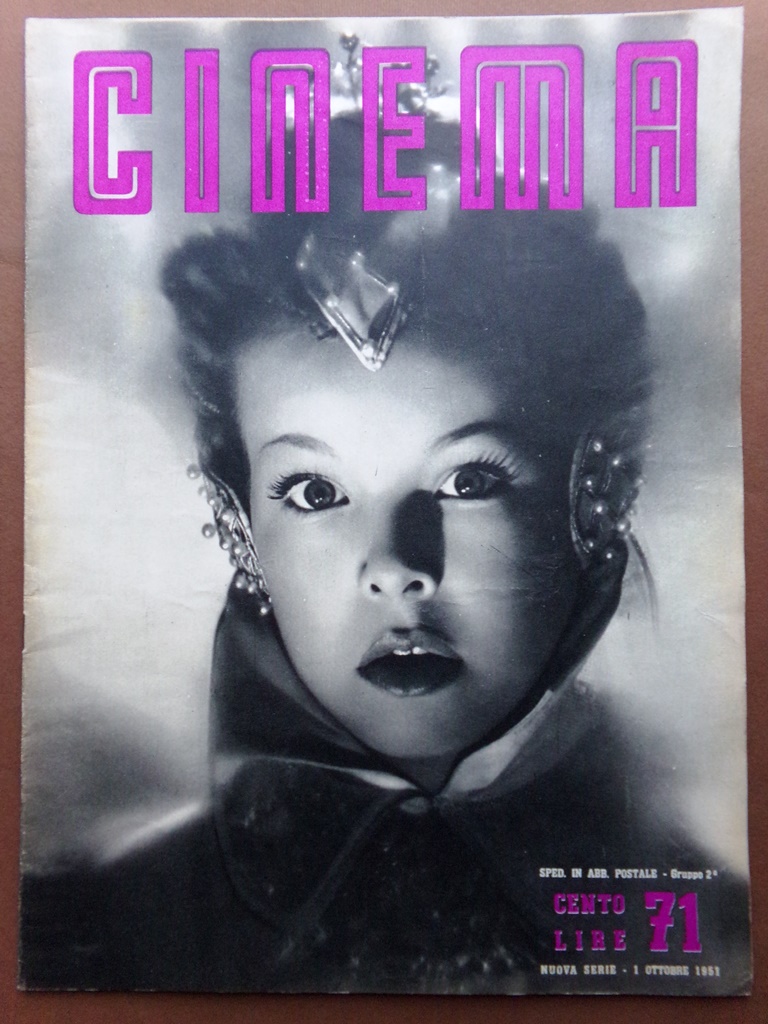 Cinema del 1 Ottobre 1951 Radha Jouvet Bresson Lorre Flaherty …