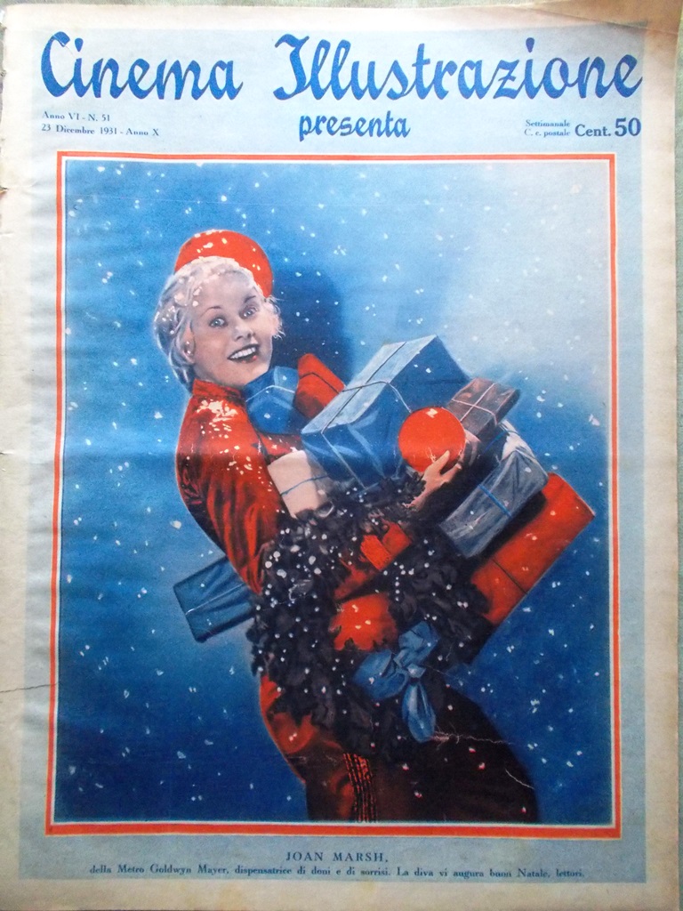 Cinema Illustrazione 23 Dicembre 1931 Marsh Montenegro Lowe Natale a …