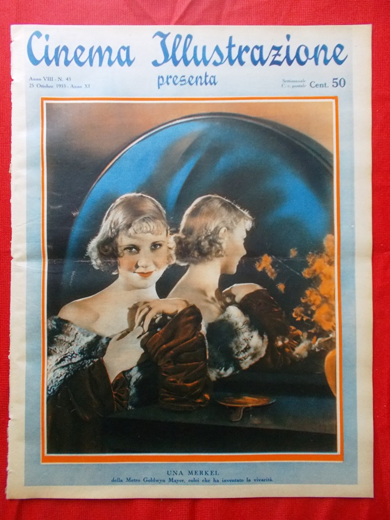 Cinema Illustrazione 25 Ottobre 1933 Merkel Tschechowa Crawford Young Amazzoni