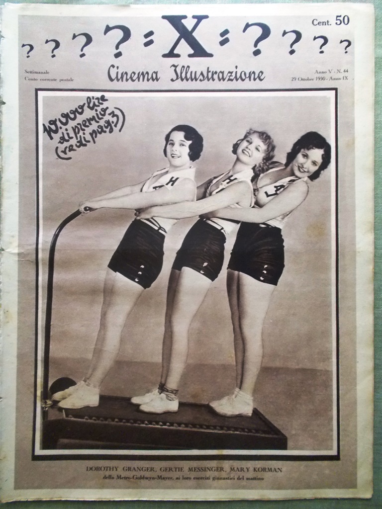 Cinema Illustrazione 29 Ottobre 1930 Bisbetica Domata Chaplin Rollins Tarakanova