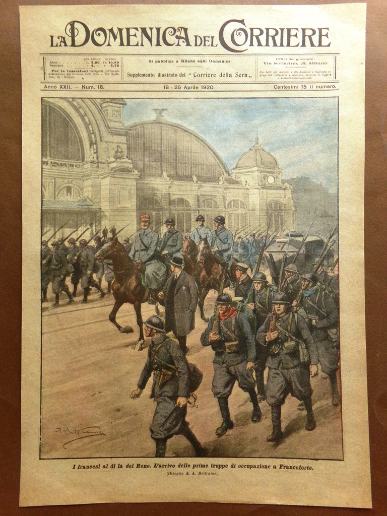 Copertina Domenica Corriere nr. 16 del 1920 Occupazione Francese di …